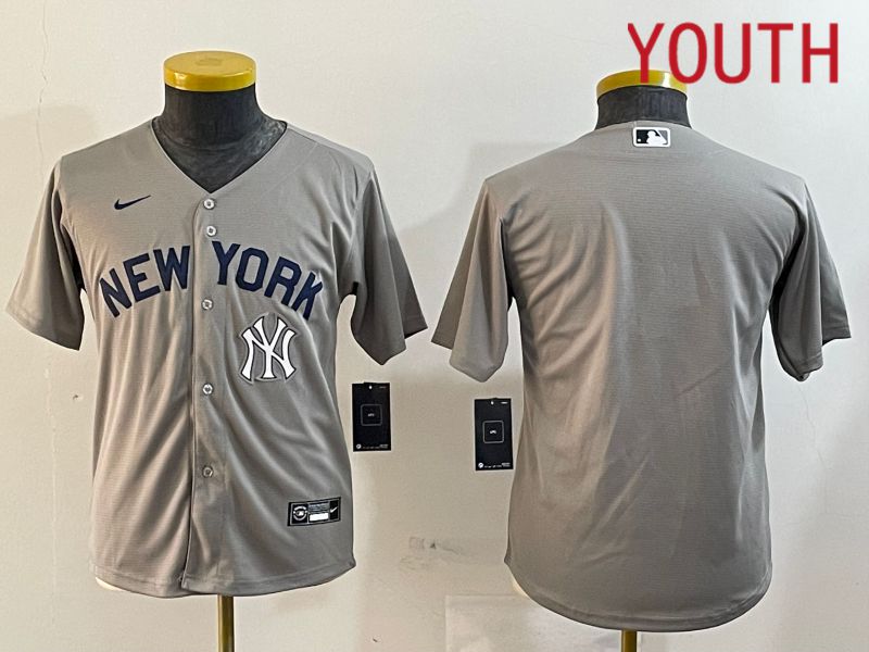 Youth New York Yankees Blank Grey Game 2024 Nike MLB Jersey style 12182